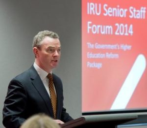 Education Minister Christopher Pyne at Flinders, Victoria Square, yesterday. 