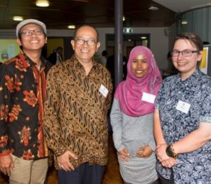 His Excellency Mr Nadjib Riphat Kesoema (second from left) at Flinders on Friday. 