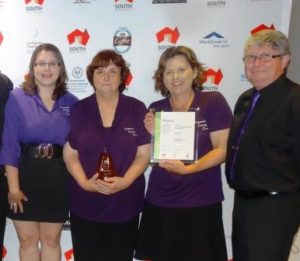 Penny Conway, second from left, with some of her colleagues from Murray Bridge Independent Learning Centre. 