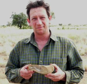 John Long at Gogo with shark fossil in 2005