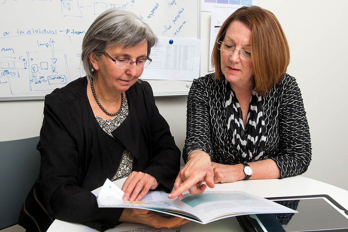 Professor Jennifer Tieman and Kim Devery pictured here in  2015.