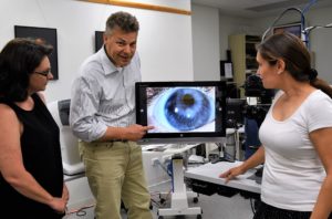 Professor Craig with Bronwyn Sheldrick and Emmanuelle Souzeau from the Flinders Ophthalmology, Eye and Vision Clinic.