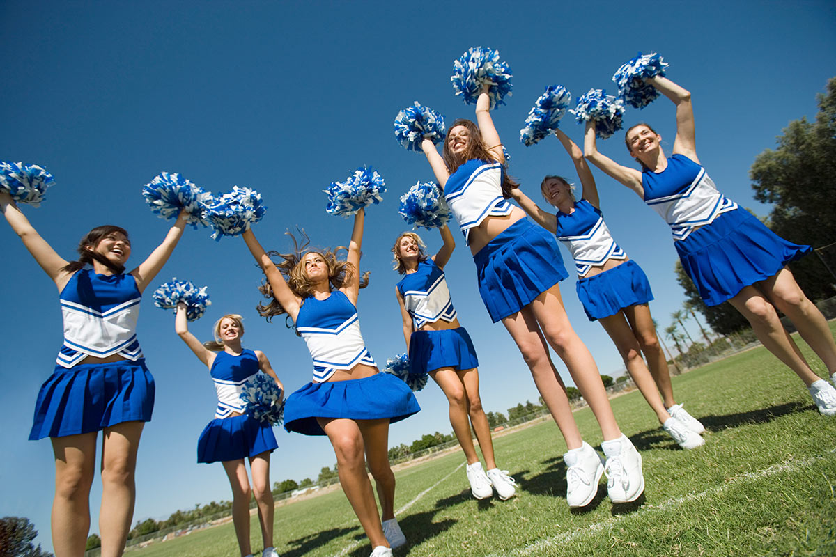 Cheerleaders in group.