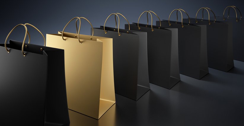 Golden cheap shopping bag